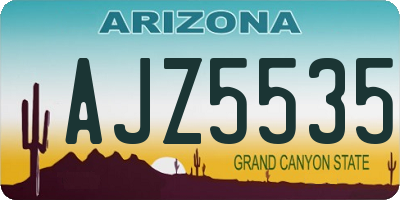 AZ license plate AJZ5535