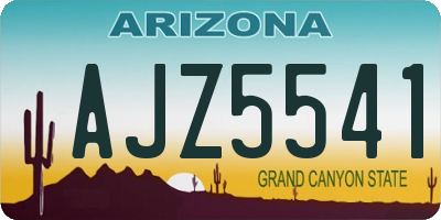 AZ license plate AJZ5541