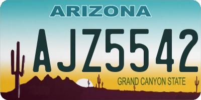 AZ license plate AJZ5542