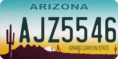 AZ license plate AJZ5546