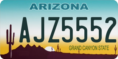AZ license plate AJZ5552
