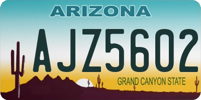 AZ license plate AJZ5602