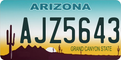AZ license plate AJZ5643
