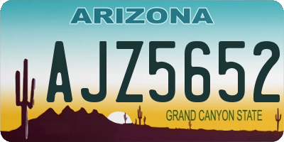 AZ license plate AJZ5652