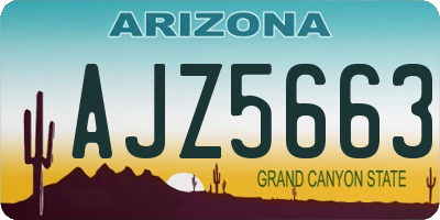 AZ license plate AJZ5663
