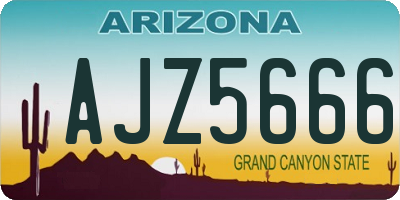 AZ license plate AJZ5666