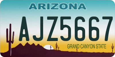 AZ license plate AJZ5667