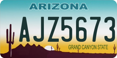 AZ license plate AJZ5673