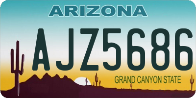 AZ license plate AJZ5686