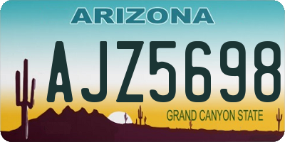 AZ license plate AJZ5698