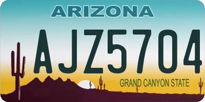 AZ license plate AJZ5704