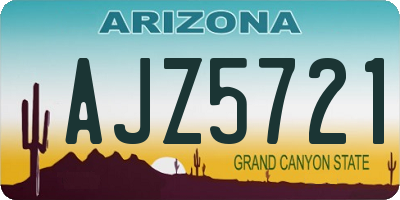 AZ license plate AJZ5721