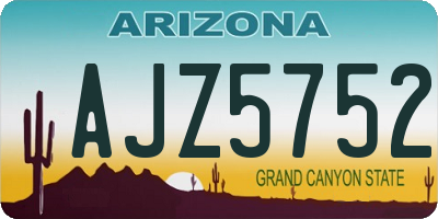 AZ license plate AJZ5752