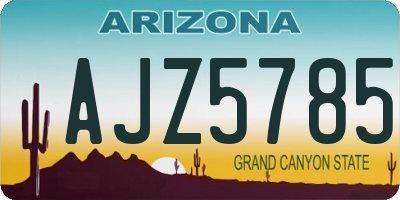 AZ license plate AJZ5785