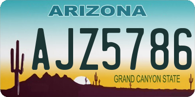 AZ license plate AJZ5786