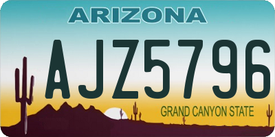 AZ license plate AJZ5796