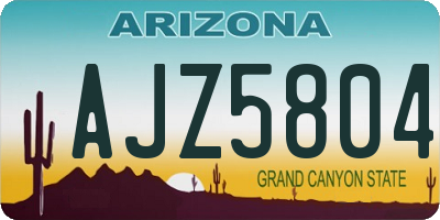 AZ license plate AJZ5804