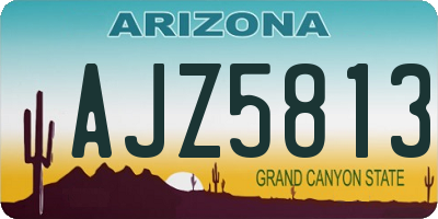 AZ license plate AJZ5813