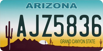 AZ license plate AJZ5836