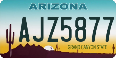 AZ license plate AJZ5877