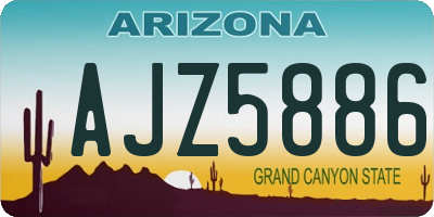AZ license plate AJZ5886