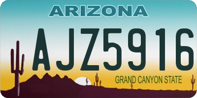 AZ license plate AJZ5916