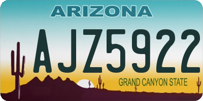 AZ license plate AJZ5922