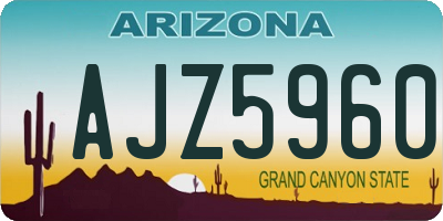 AZ license plate AJZ5960