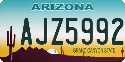 AZ license plate AJZ5992