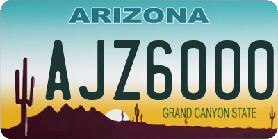 AZ license plate AJZ6000