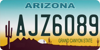AZ license plate AJZ6089