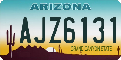 AZ license plate AJZ6131