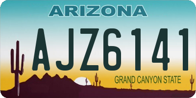 AZ license plate AJZ6141