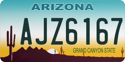 AZ license plate AJZ6167