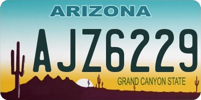 AZ license plate AJZ6229