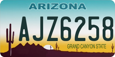 AZ license plate AJZ6258