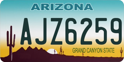 AZ license plate AJZ6259
