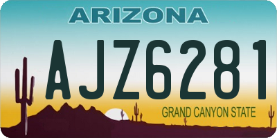 AZ license plate AJZ6281