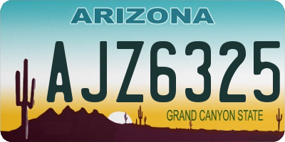 AZ license plate AJZ6325