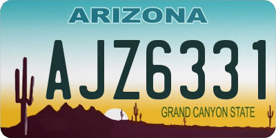 AZ license plate AJZ6331