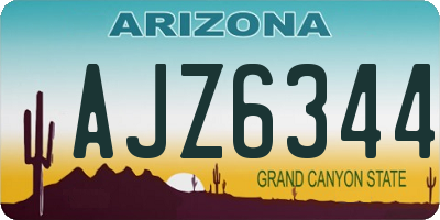 AZ license plate AJZ6344