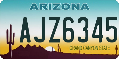 AZ license plate AJZ6345