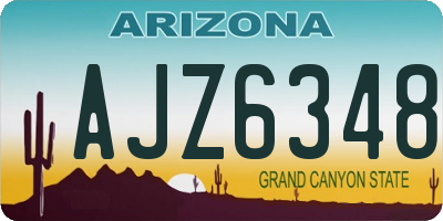 AZ license plate AJZ6348