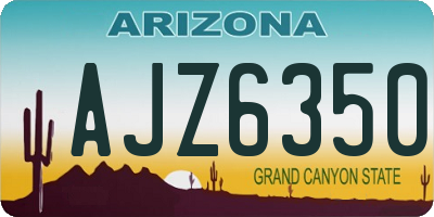 AZ license plate AJZ6350