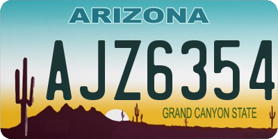 AZ license plate AJZ6354