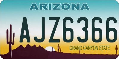 AZ license plate AJZ6366