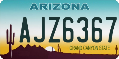 AZ license plate AJZ6367