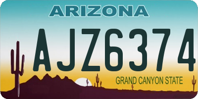 AZ license plate AJZ6374