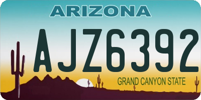 AZ license plate AJZ6392