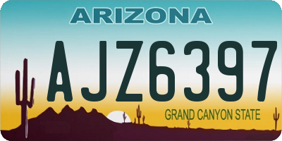 AZ license plate AJZ6397